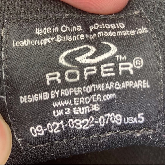 Roper Brown Lace-Up Western Boots Women’s Size 5 Youth Kids Girls Boys Size 3.5 - Picture 4 of 16